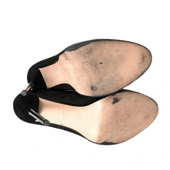 ZARA | Fall Winter 12 Black Faux Suede Silver Stiletto Heels Size 39 EUR (US 8) - Picture 7 of 9